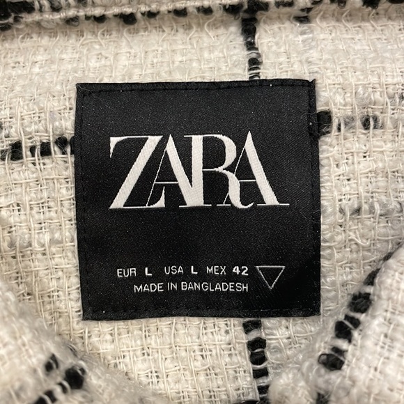 NWT Zara size Large cream with back knit zip up Shacket - Picture 2 of 6